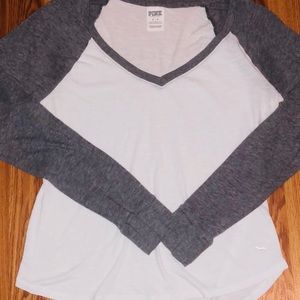 PINK long sleeve V neck